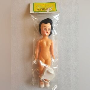 Vintage 70s Fibre-Craft Jet Black Flat Heel Doll